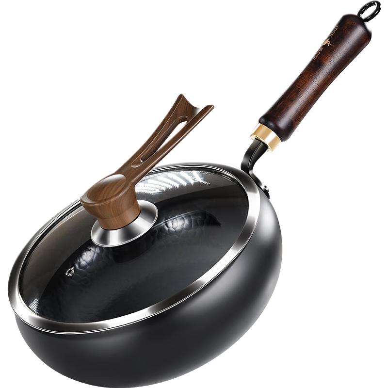 Sansigang Zhangqiu Pre-seasoned Flat-bottom Iron Wok 26cm