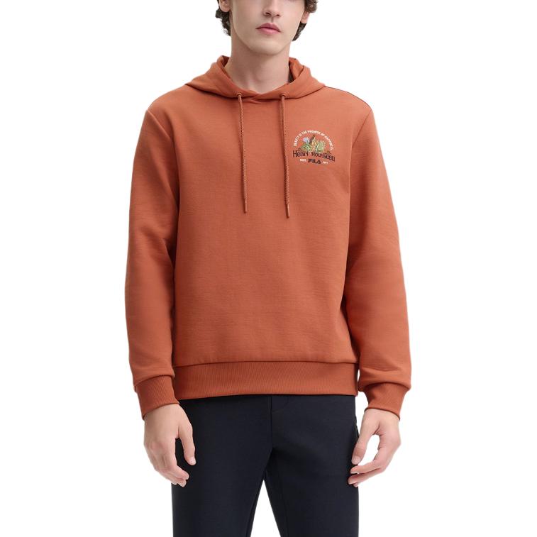 Fila X Rousseau Heritage Series Fashion Casual Comfortable Hoodie Men Hoodies Sunset-Orange F11M448217F-OR