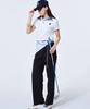 Cream Golf Single-Pleat Double-Layered Semi-Wide Pants