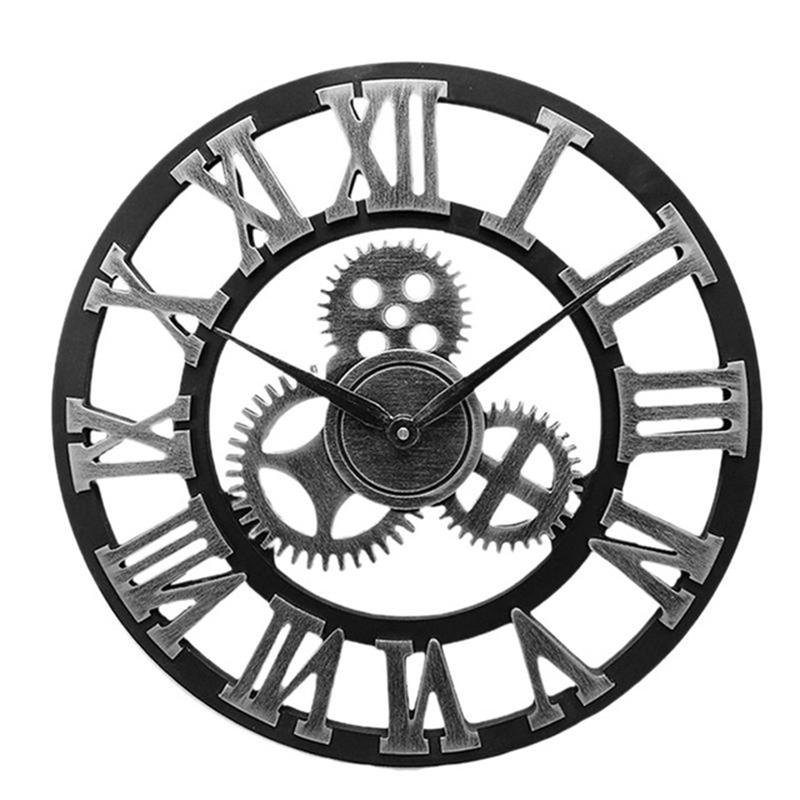 Industrial Gear Wall Clock Decorative Retro MDL Wall Clock Age Style Art Decor