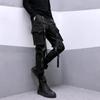 Men's Spring and Fall Multi-Pocket Work Pants Fashion Casual Hip Hop Drawstring Pants
