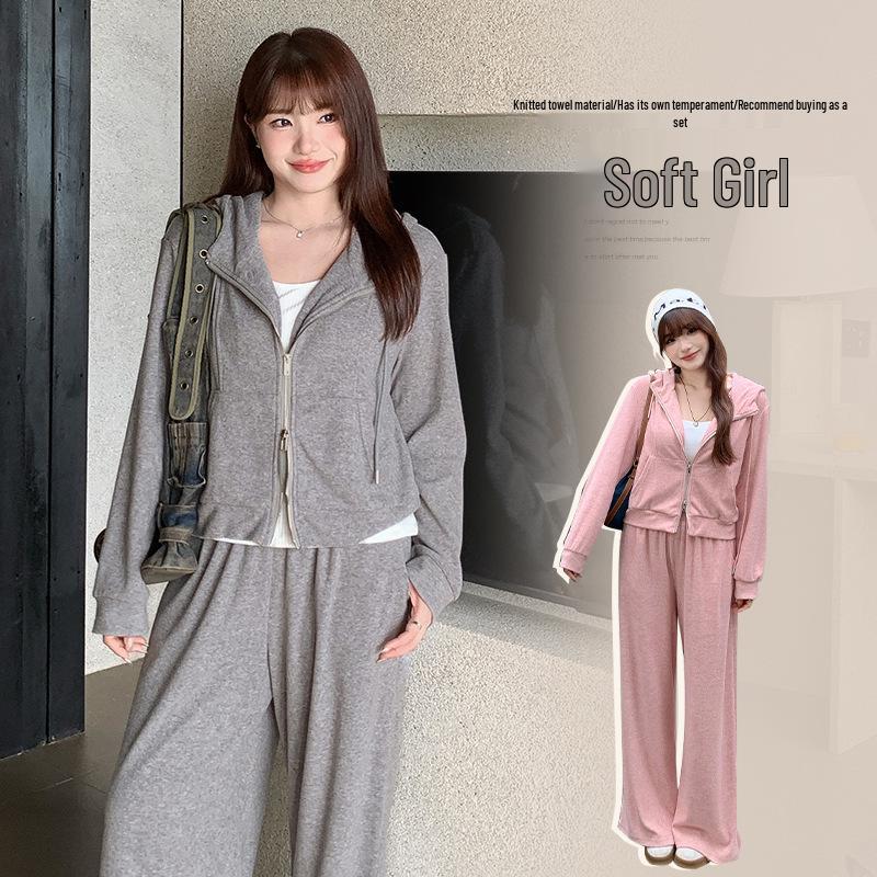 Women's Plus Size Slimming Long Sleeve Sporty Jacket - Autumn Fat MM Belly Covering Sweatshirt