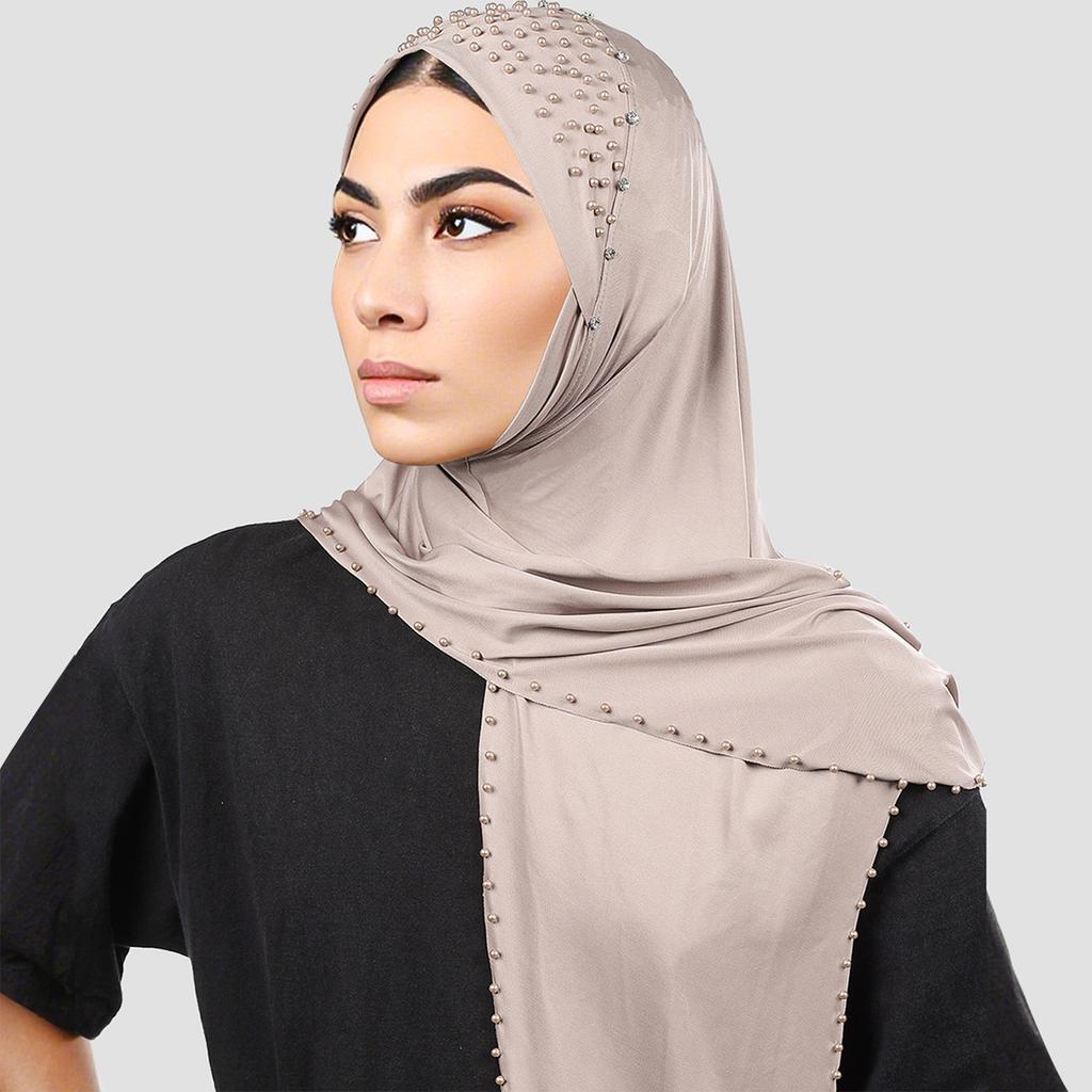 Women's Headscarf, Hat, Nail Bead Scarf, Headband Cover, High Elasticity Milk Silk Wrapped Headscarf