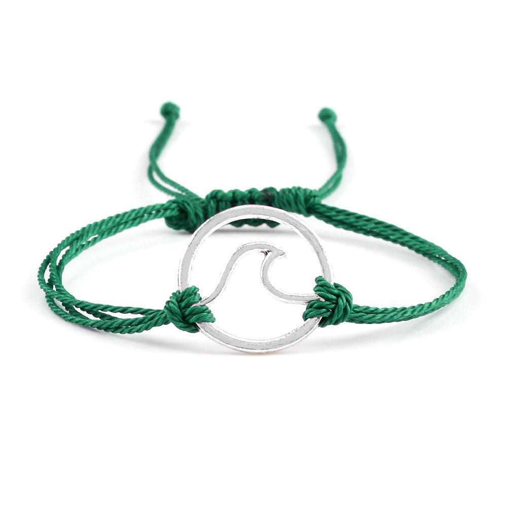 Bohemian Wax Rope Braied Bracelet for Women Men Charm Waves Adjustable Bangles Lucky String Bracelets Friends Gift Wrist Jewelry