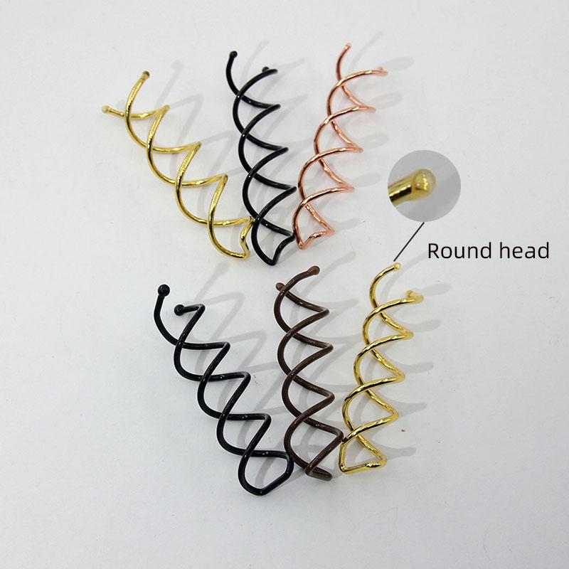 Set da 20 pezzi di accessori per capelli a forma di disco a spirale, strumenti per lo styling dei capelli marroni e neri, vendita diretta in fabbrica