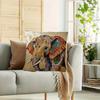 2D Flat- Bohemian Luxury Elephant Print Throw Pillow Cover Vintage Gold Texture Decorative Cushion Case