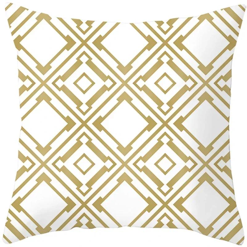 Customizable Home Modern Simple Plaid Pillowcase Peach Skin Explosion Style Home Cushion Waist Pillowcase 40x40cm