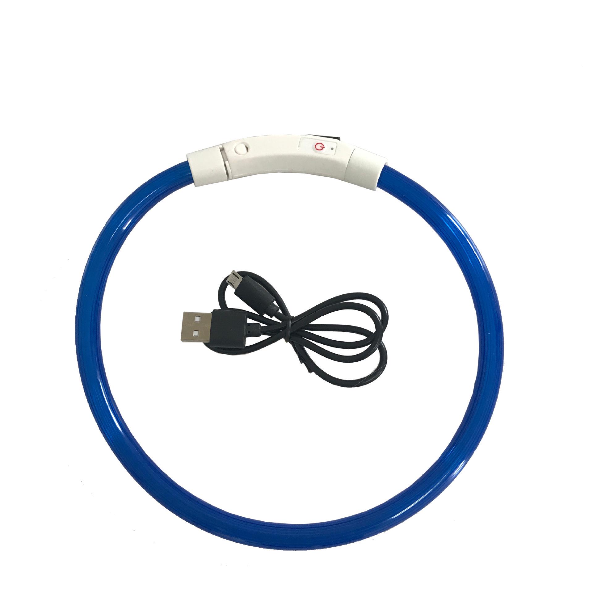 

LED Fiber Optic Silicone Pet Collar - Nighttime Safety Necklace 50cm