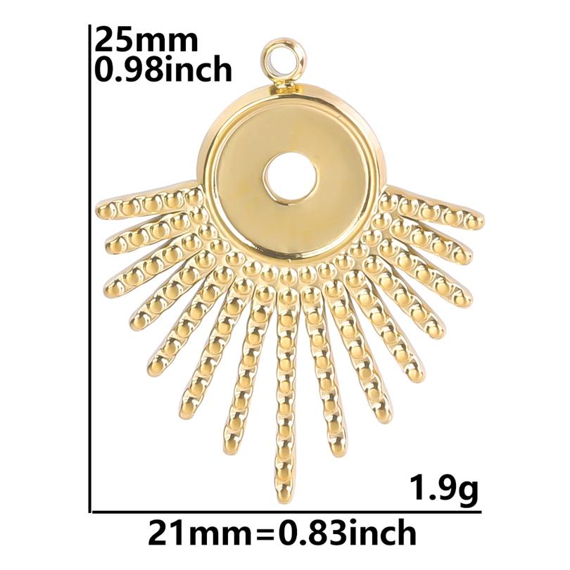 6pcs Sun Moon Stainless Steel Charms For Jewelry Making Bulk Flower Pendant Charm Gold Color Breloque Acier Inoxydable Pendant