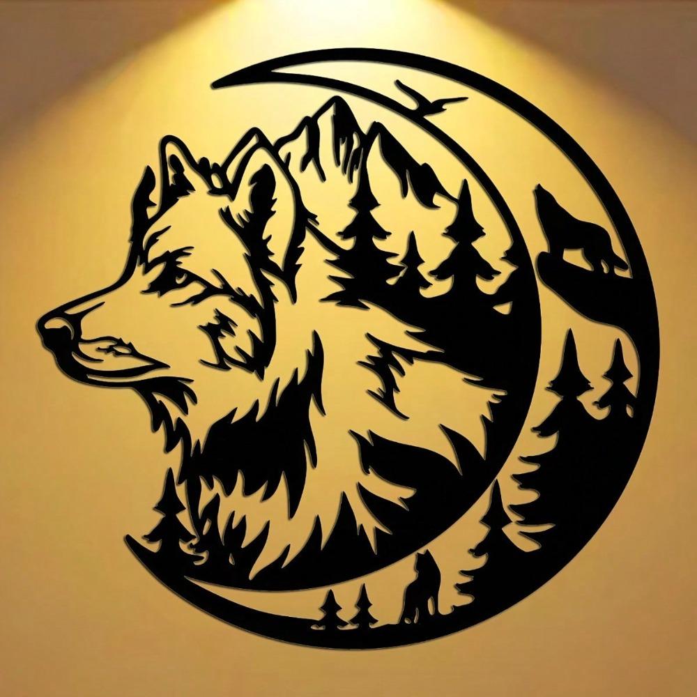 Wolf Metallwandkunst Skulptur für Wohnzimmer Garten Terrasse Café Bar Dekor