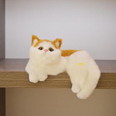 Animal Figurines Simulation Cat Hanging Ornament Realistic Fake Cat Model  for Desktop Decor
