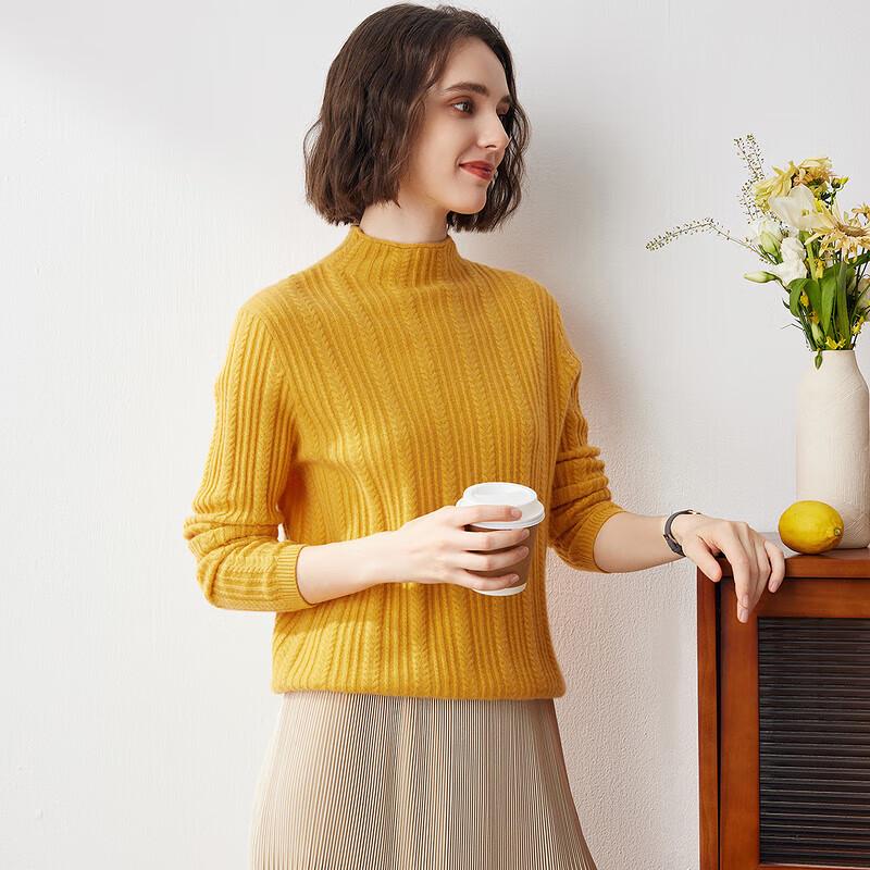 Comunboca Women's Soft Cashmere Mock Neck Sweater