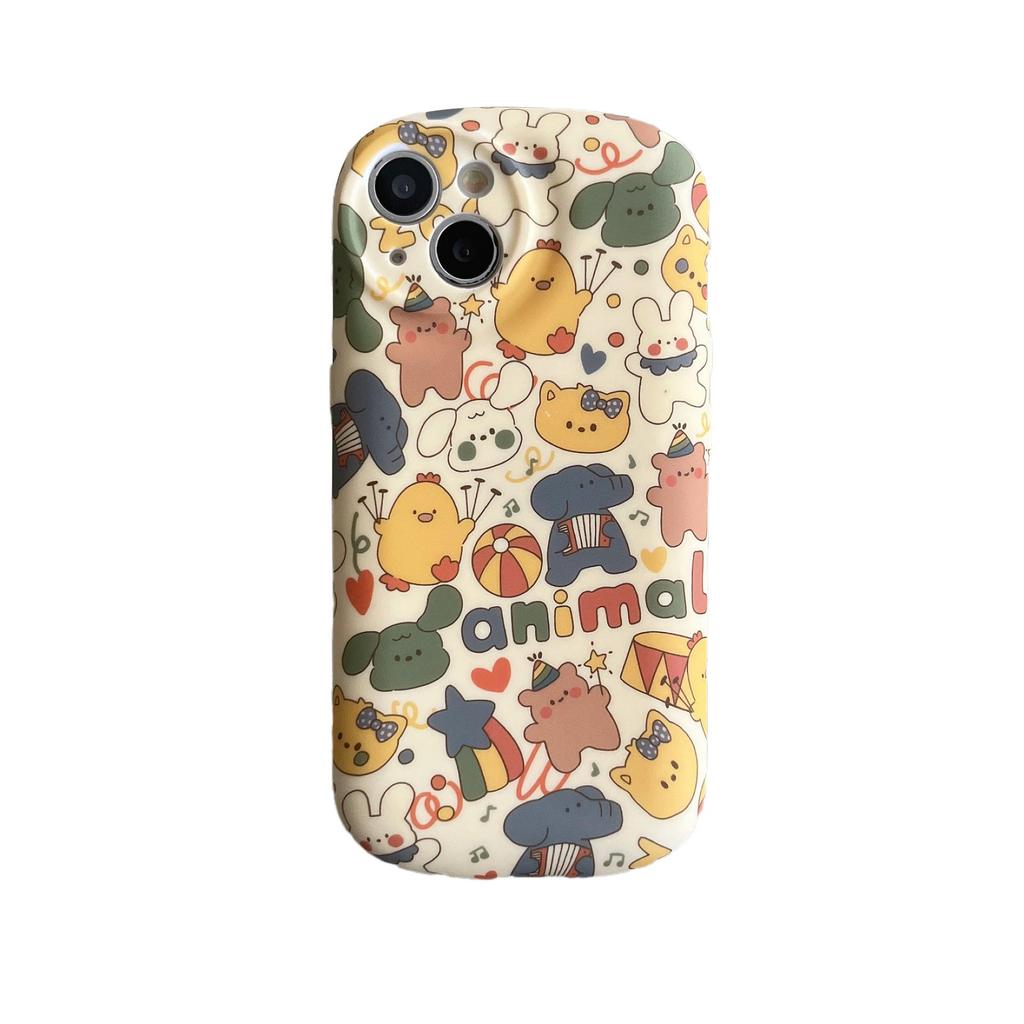 Retro Cartoon Cute Animal Soft Phone Case for iPhone 14 Pro Max