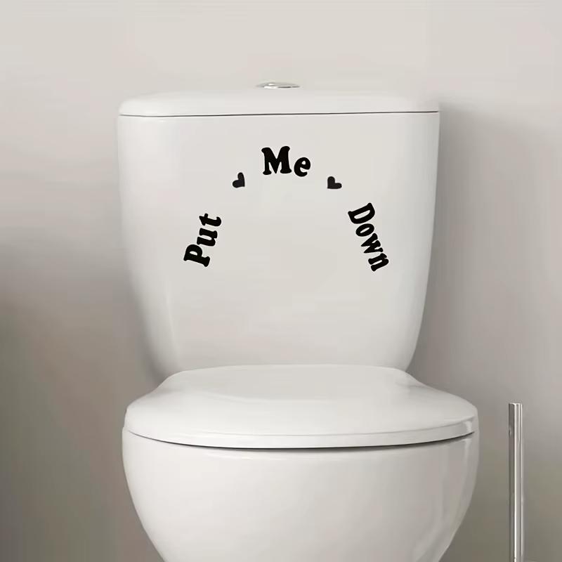 Self-adhesive Toilet Seat Stickers Easy-to-Apply Fun Slogans Bathroom Decorative Stickers Waterproof Toilet Stickers