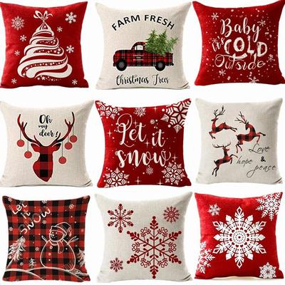 Home Decoration Pillowcase Cushion Cover Polyester  Merry Christmas Gift Home Office Living Room 45x45cm