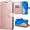 Case for iPhone 17 Pro Max, Shockproof Flip Case Protection In Faux Leather with Butterfly Pattern - Pink