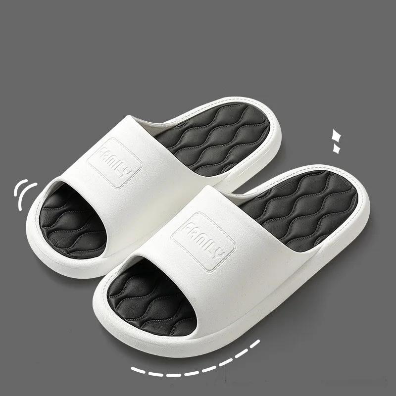 New Fashion Women Men Slippers Indoor Outdoor Flip Flops Summer Beach Sandals Soft Non-Slip Bathroom Flats Couples Home Shoes
