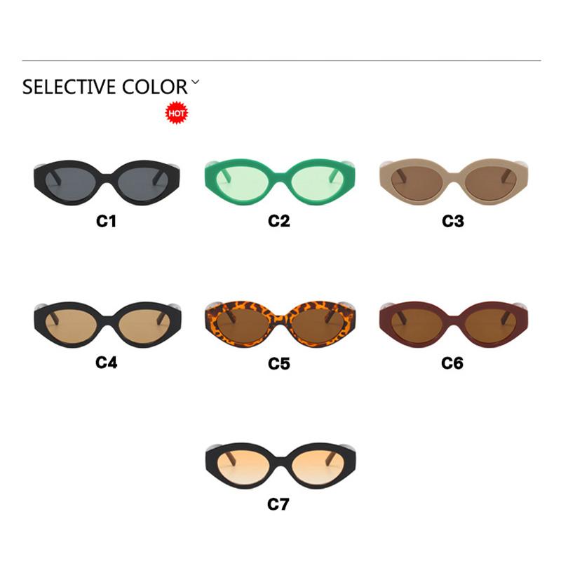 Small Frame Oval Sunglasses Women Men Simple Fashion Cat Eye Sun Glasses Camping Driving Shopping Shade Glasses