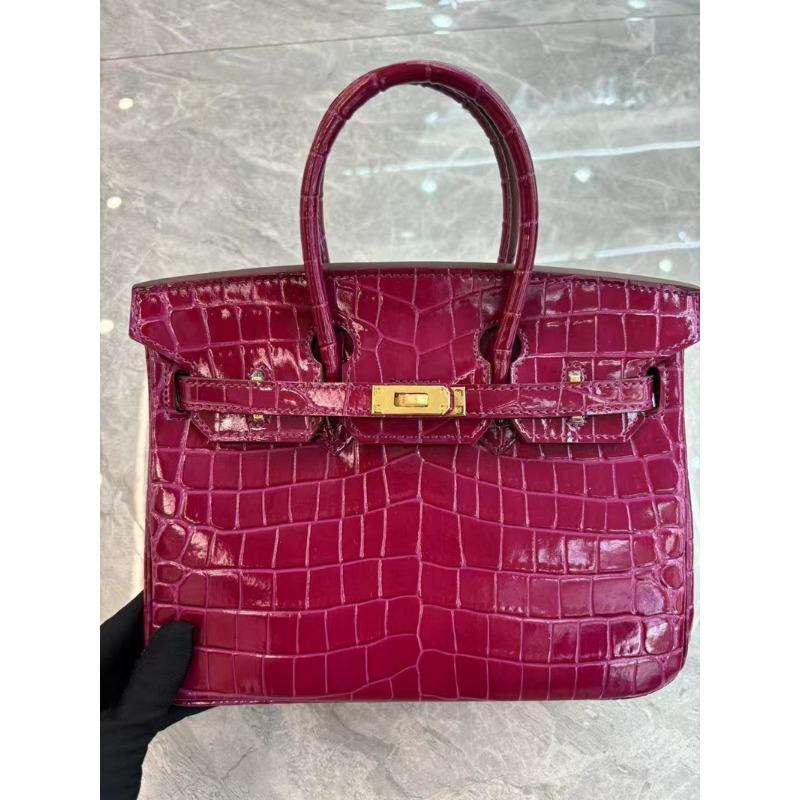 Блестящая лаковая кожа кожа аллигатора женская сумка 25-30 см 25CM