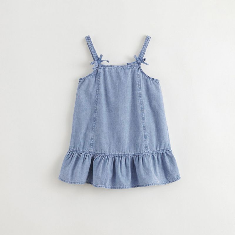 Джинсовое платье-сарафан для девочек Mark Jenny, Артистичный стиль, Детское милое платье, Весенний новый стиль 250181 Blue 120