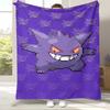 Gengar Pokemon Cartoon Ectoplasma Flannel Blanket,Ultra Soft Warm Plush Throw for Home Bedroom Bed Sofa Cover Picnic Gift