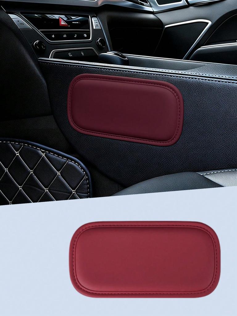 Car Elbow & Leg Support Pad, Soft Nappa Leather Cushion, Universal Fit