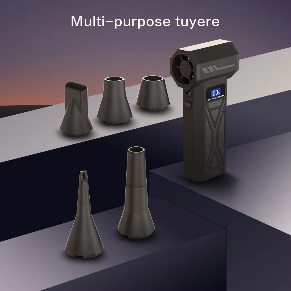 Brushless Motor Powerful Dust Blower Digital Display Speed Adjustable Handheld Turbo Violent Fan with LED Light Rechargeable