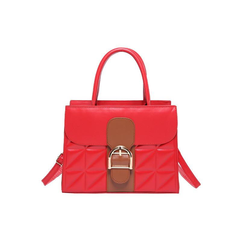 Trendy Vintage Color Block Handheld Small Square Bag For Women Fashionable And Versatile Design For Daily Use