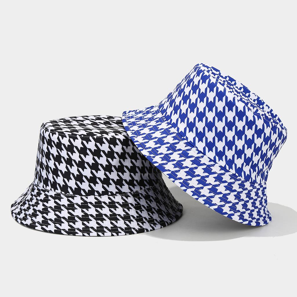 Summer Qiandongge Fashion Print Double-sided Bucket Hat Women's Tide Outdoor Versatile Sun Hat Travel Vacation Basin Hat