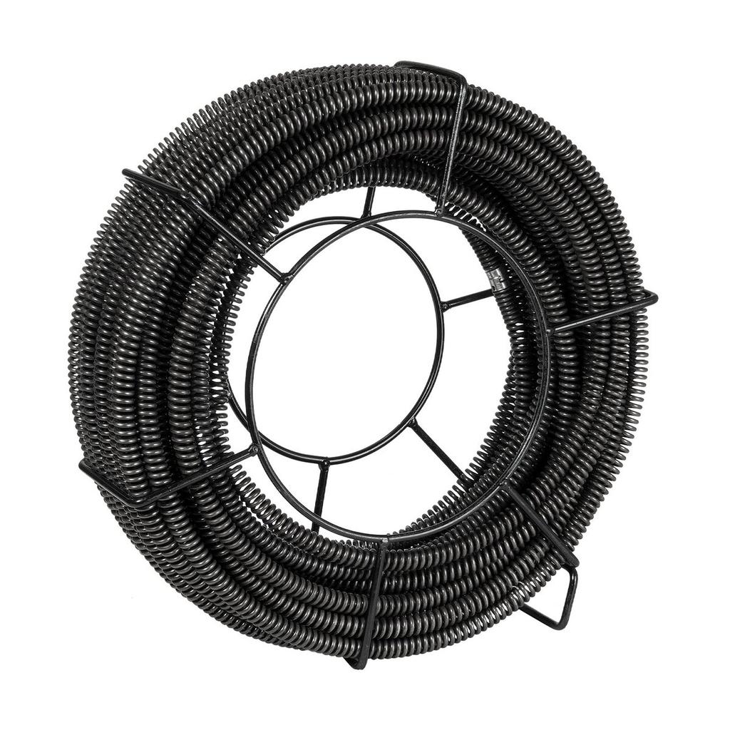 Sectional Drain Cleaning Cable 100FTx5/8In & 7 Cutters for 0.8"-3.9" Pipes