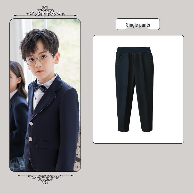 British Style Winter Uniform for Primary and Kindergarten – Children's Velvet Suit Set with Jacket