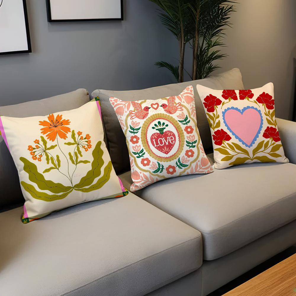 love flower fashion pattern cushion cover Comfortable soft Pillow Case for Sofa Living Room Home office Decor Protective Covers