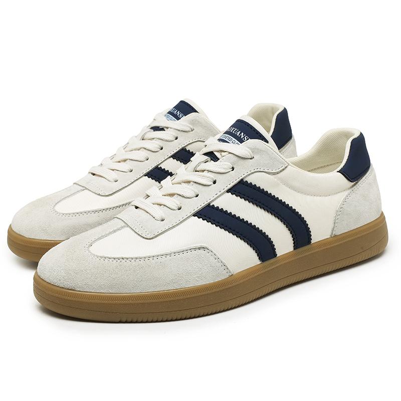 

Fashion New Trend Genuine Leather Casual Shoes Lace Up Comfort Men Skate Shoes Outdoor Soft Formal Walking Footwear Non-slip Sneakers 38 бежевый