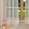 2pcs Sheer Lace Curtains with Pleated Ruffles Gauze Curtain