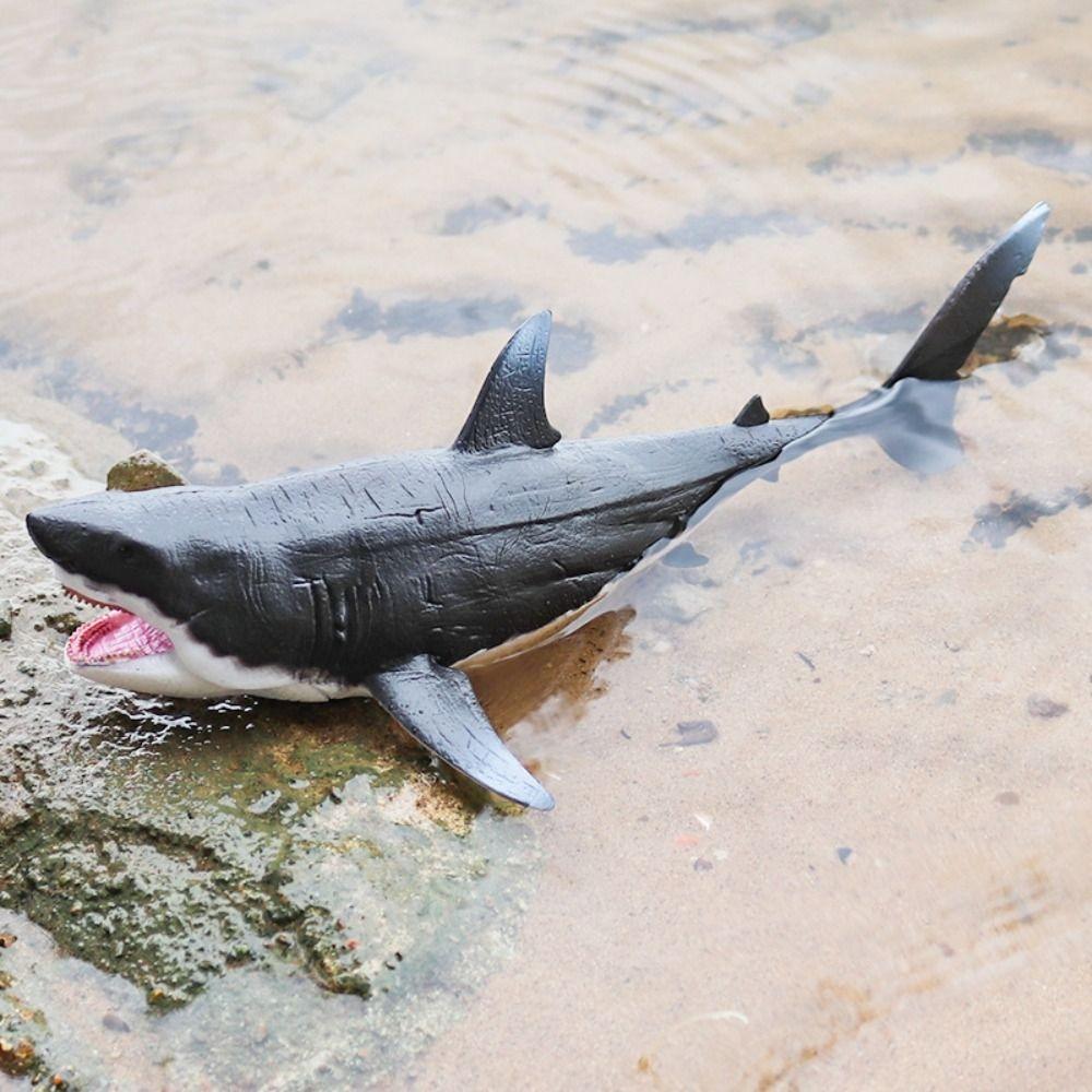 Plastic Big Shark Fish Model Wild Ocean Animal Statue  For Kids Children Birthday Gifts