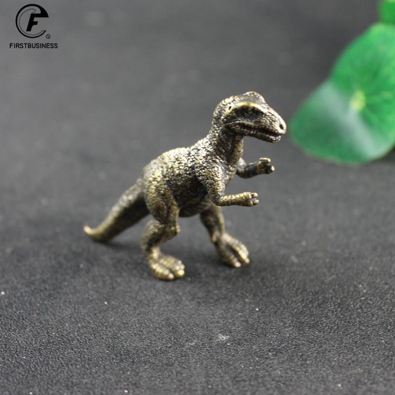 Copper Anicent Animal Tyrannosaurus Rex Statue Car Decoration Craft Home Decor Accessories Retro Brass Dinosaur Miniature Figure
