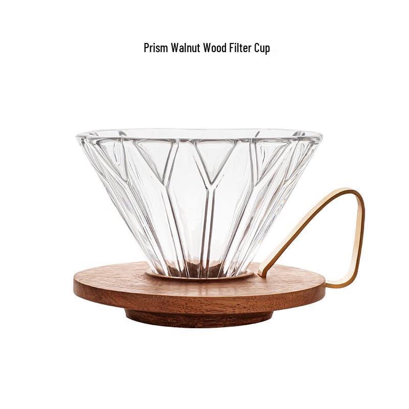 Hero Walnut Base Gradient Blue Glass Coffee Dripper