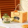 Creative mobile phone holder mug hand-painted wind cartoon puppy high value girl water cup office household cup