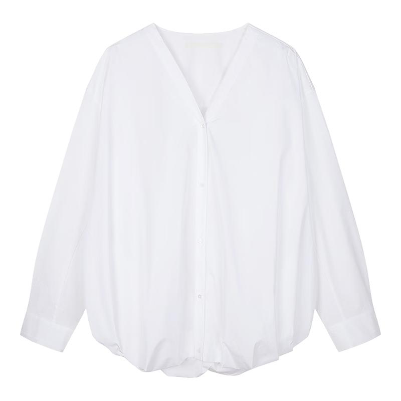 JNBY V-Neck Loose Fit Cotton Blend Shirt S