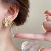925 Silver Green Crystal Butterfly Stud Earrings - Hot 2024 Style for Women