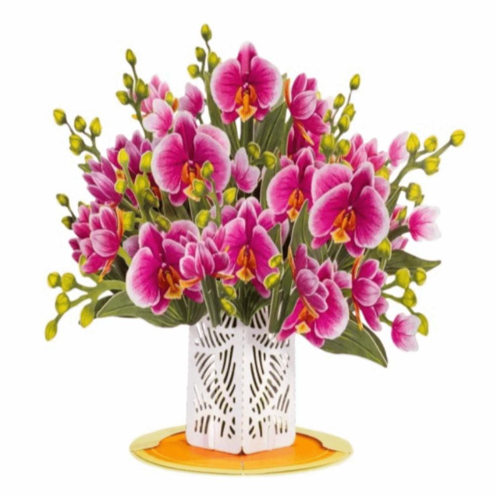 

3D Design Cherry Blossom Pop Up Card with Sticky Note Card Pop Up Mechanism Flower Bouquet Card Detachable Paper Flower Unique