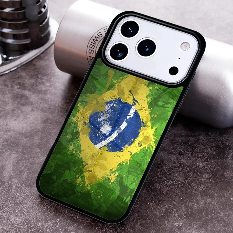 Brazil Flag Phone Case For iPhone 17 16 15 14 13 12 11 Pro Max Plus 17Air Soft Silicone Cover