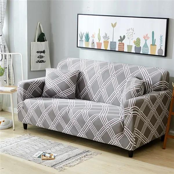 Geometrischer elastischer Sofabezug für Wohnzimmer Modernes Ecksofa Überwurf Sofabezug Sesselbezug 1/2/3/4 Sitzer