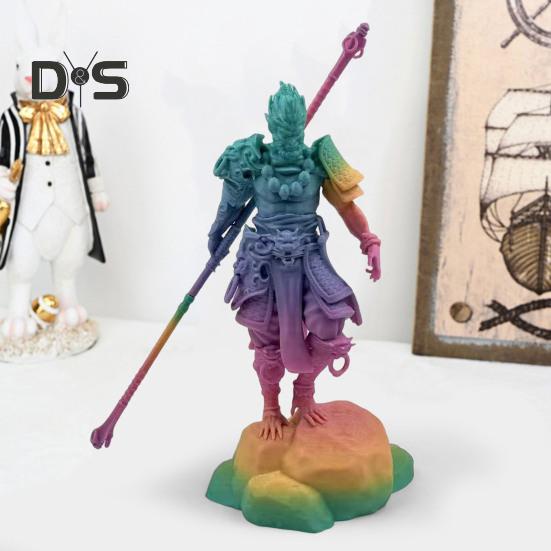 Drukowana w 3D figurka Wukonga, Wielcy Mędrcy Równiący się Niebu, Figurka Rzeźba, Model Króla Małp, Dekoracja na Pulpit, Peryferia do Gier