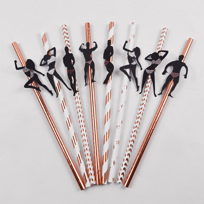 6/12pcs Bachelorette Party Penis Paper Straws Hen Night Party Adult Birthday Supplies Team Bride to be Wedding Decoration Favors