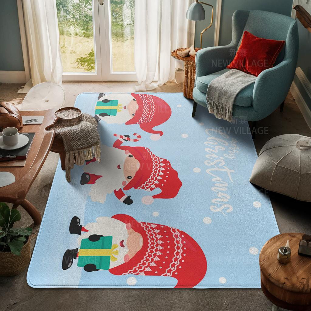 House Entrance Carpet Home Door Mat Living Room Bath Foot Bathroom Non-slip Water Absorption Rugs Bath Merry Christmas Winter