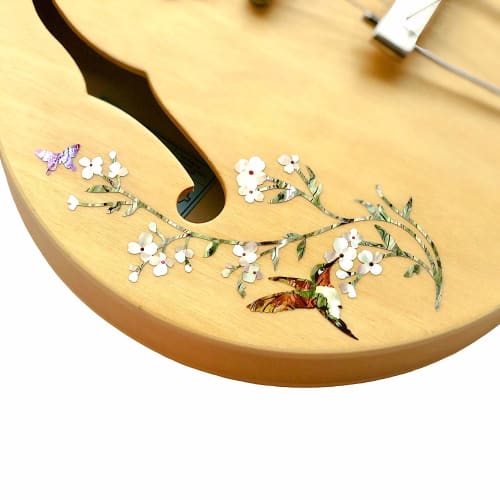 Jockomo Pegatinas de Incrustación de Flores, Colibríes y Mariposas para Guitarra y Bajo, Multicolor