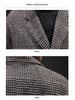 Herren mittellanger karierter Woll-Trenchcoat - Trendige lässige Jacke im Hongkong-Stil für Herbst und Winter