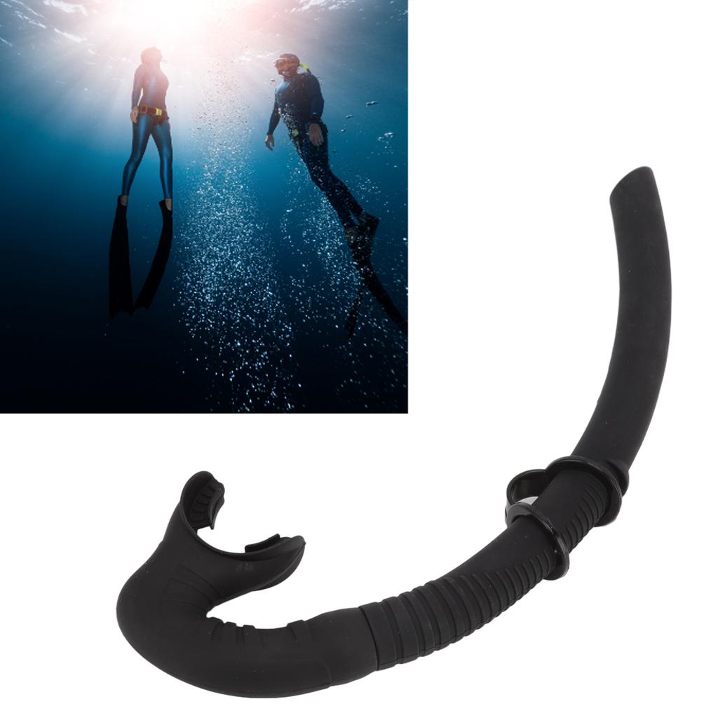 Diving Breathing Tube Foldable Soft Mouthpiece Silicone Freediving Snorkel for Spearfishing Swimming Snorkeling