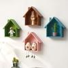 Miling Vintage Wooden Small House Wall Shelf